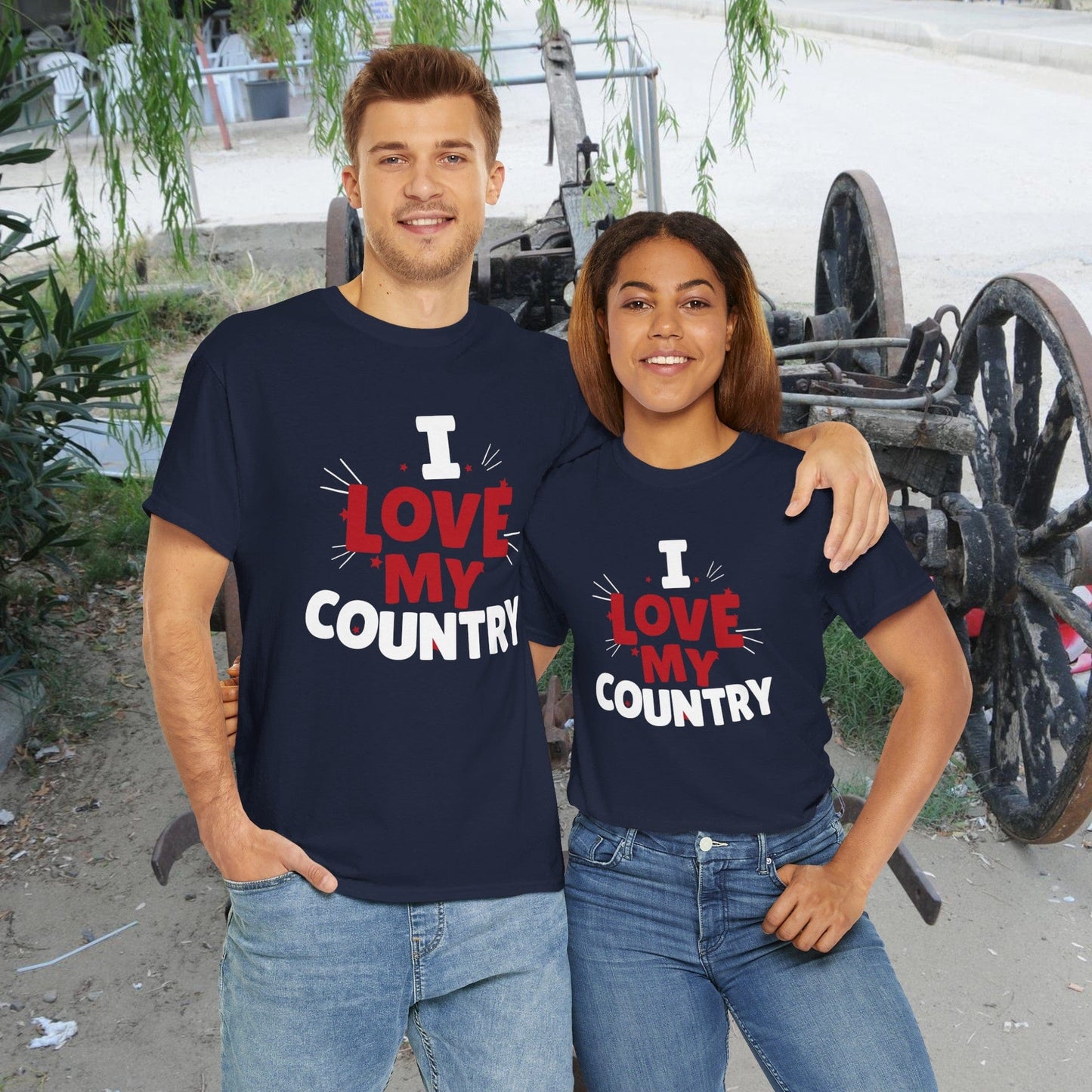 Printify T-Shirt I Love My Country T-Shirt | Patriotic Pride | Perfect Gift for Proud Citizens