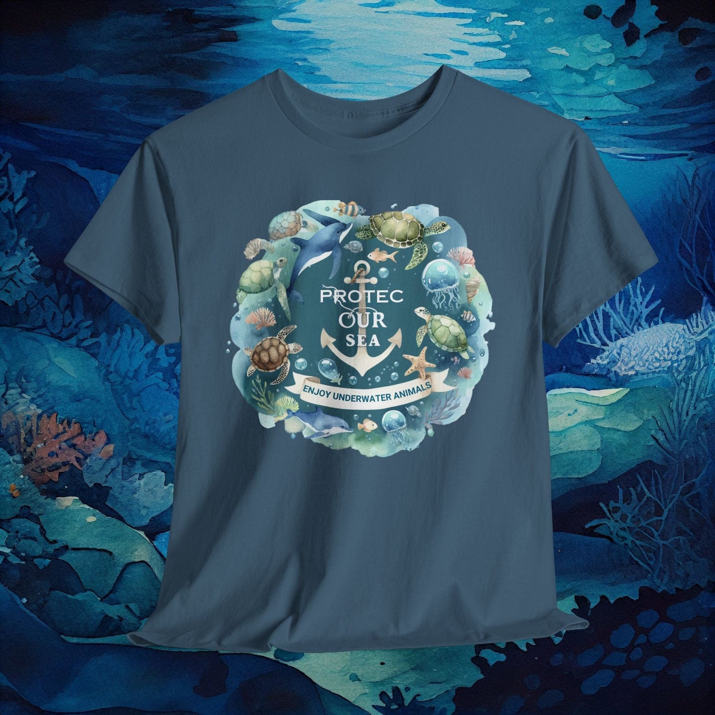 Printify T-Shirt Indigo Blue / S Ocean Conservation Shirt | Unisex Environmental Tee - Save the Sea Eco-Friendly Shirt