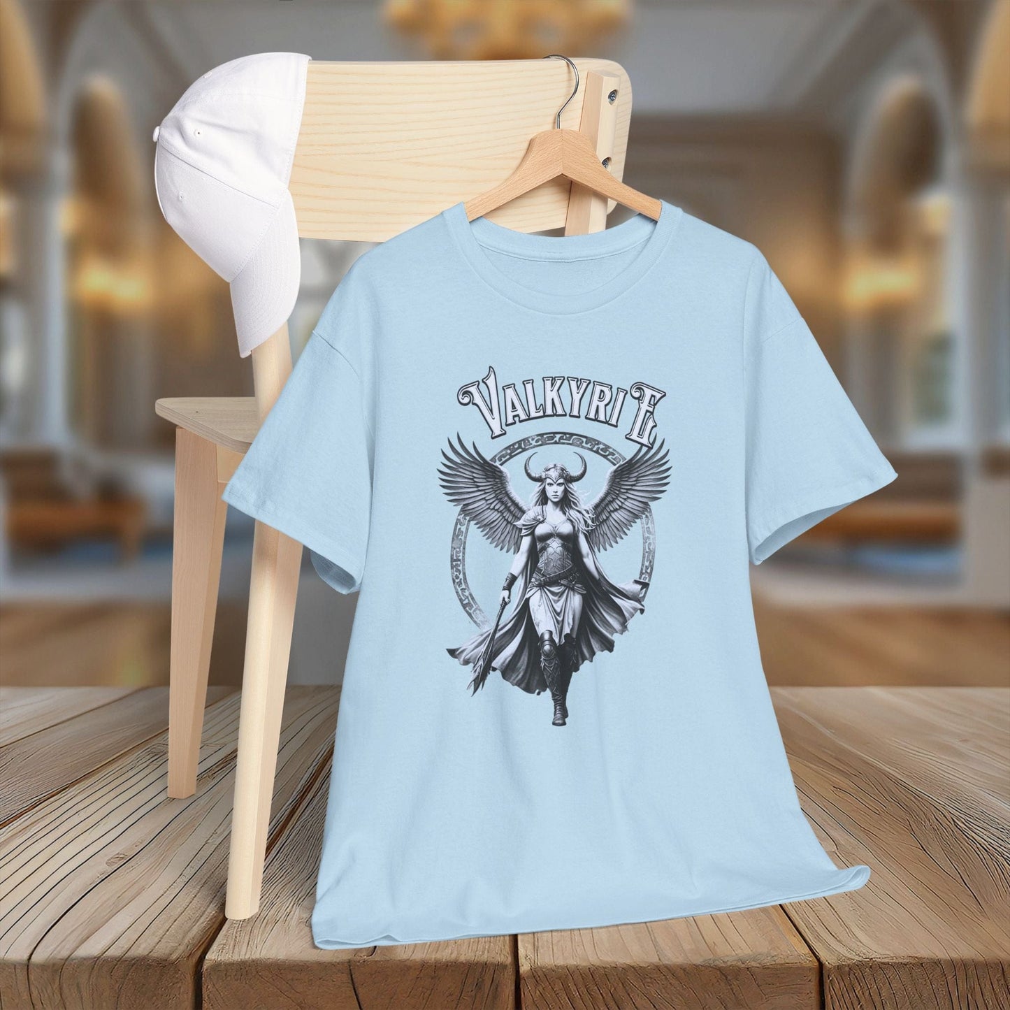 Printify T-Shirt Light Blue / S Valkyrie Unisex Shirt - Norse Mythology Graphic Tee | Mythical Valkyrie T-Shirt