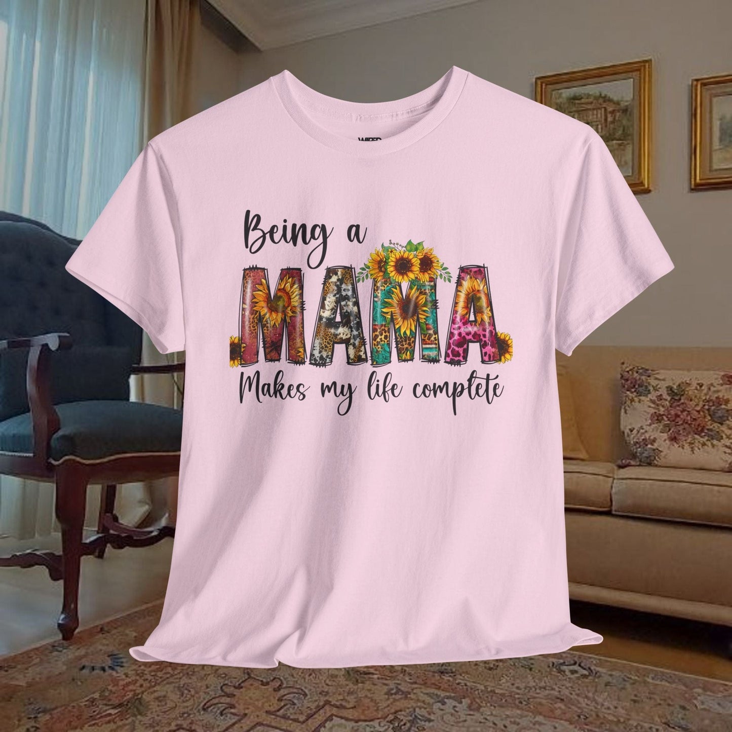 Printify T-Shirt Light Pink / S Being MAMA makes Life Complete Shirt - Mothers Day Gift