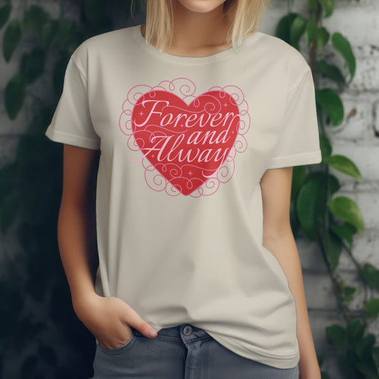 Printify T-Shirt Love Forever Unisex Tee | Couples Romantic Valentine's Day Gift