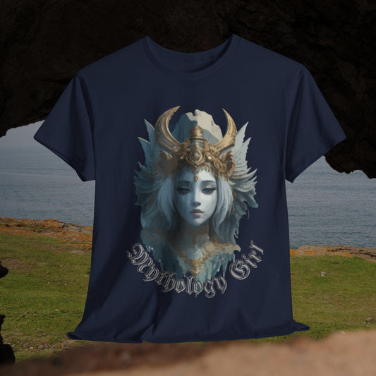 Printify T-Shirt Navy / S Mythology Girl Graphic T-Shirt, Vintage Inspired Fashion, Mythology Gift for Him or Her