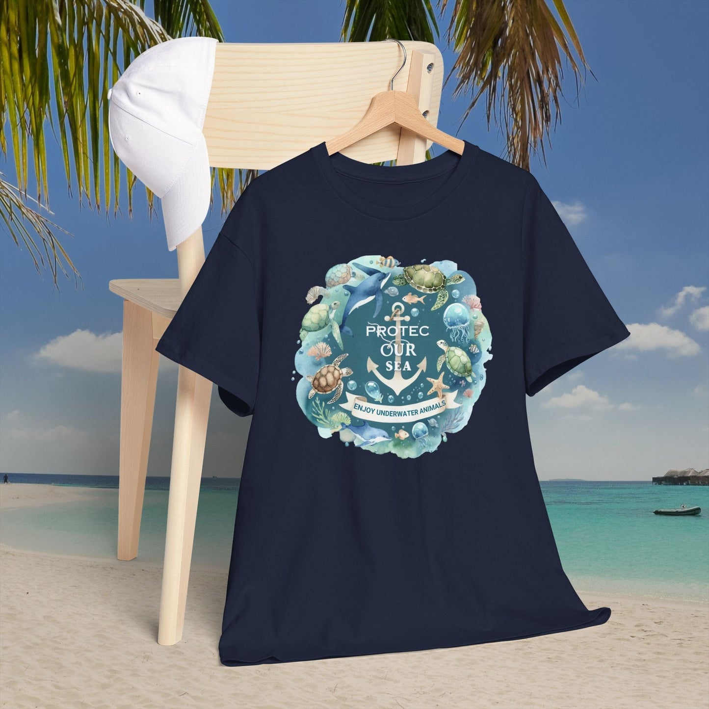 Printify T-Shirt Navy / S Ocean Conservation Shirt | Unisex Environmental Tee - Save the Sea Eco-Friendly Shirt