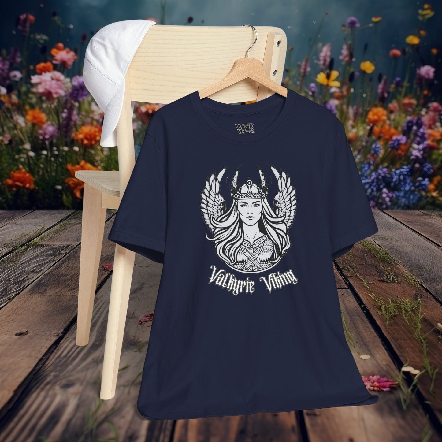 Printify T-Shirt Navy / XS Retro Valkyrie Shirt for Viking Lover | Norse Mythology Unisex Tee