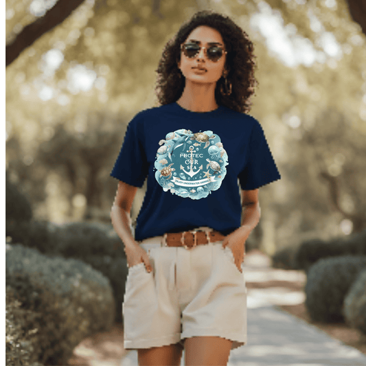 Printify T-Shirt Ocean Conservation Shirt | Unisex Environmental Tee - Save the Sea Eco-Friendly Shirt