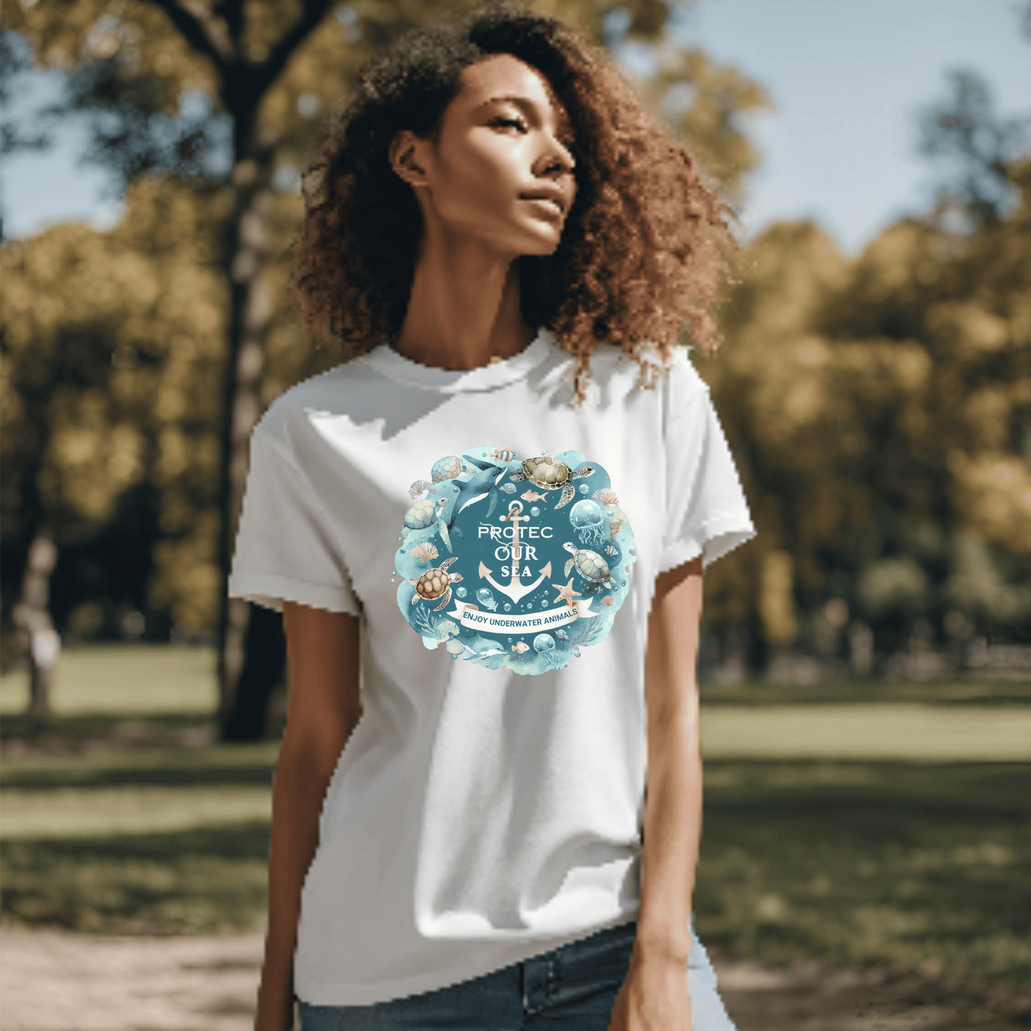 Printify T-Shirt Ocean Conservation Shirt | Unisex Environmental Tee - Save the Sea Eco-Friendly Shirt