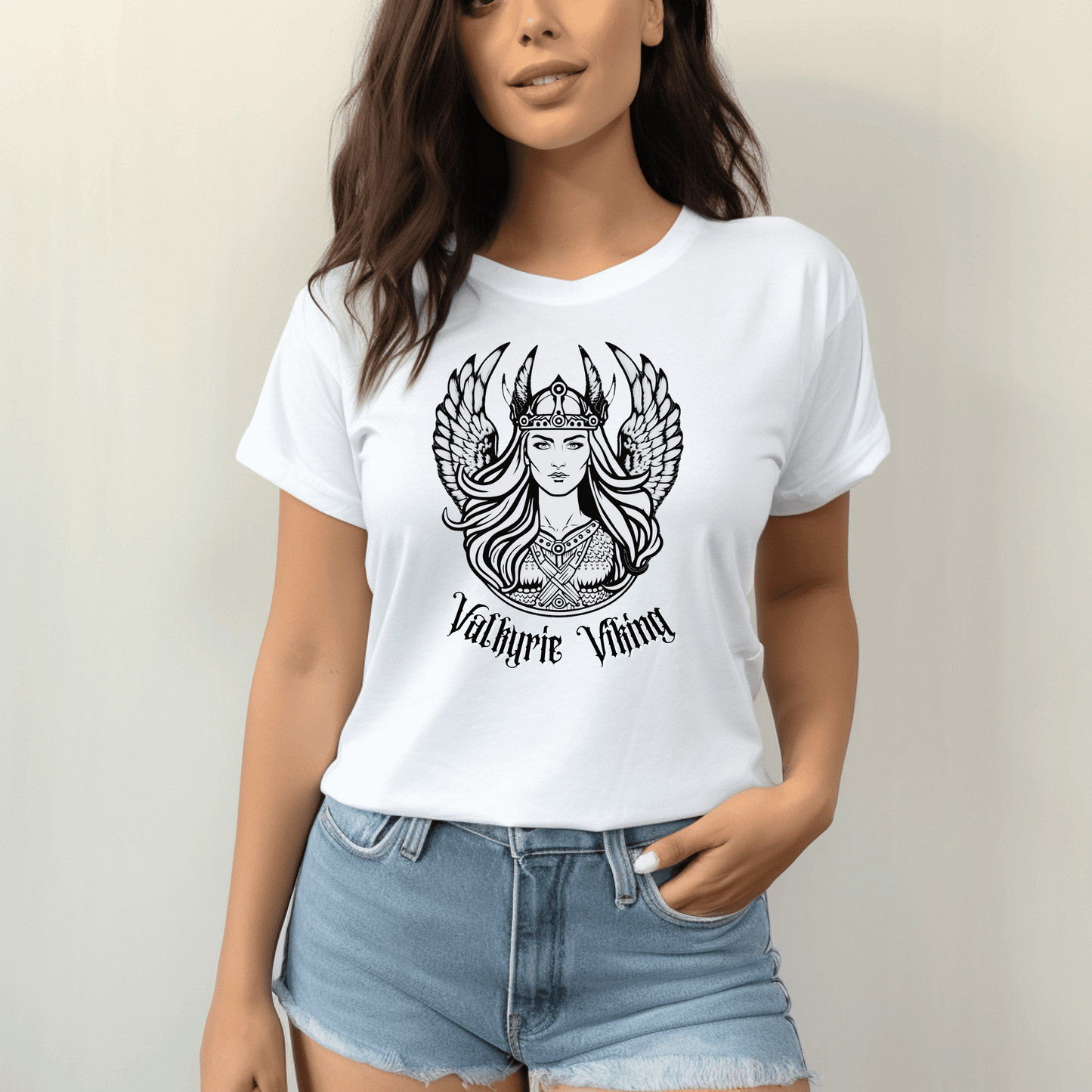 Printify T-Shirt Retro Valkyrie Shirt for Viking Lover | Norse Mythology Unisex Tee