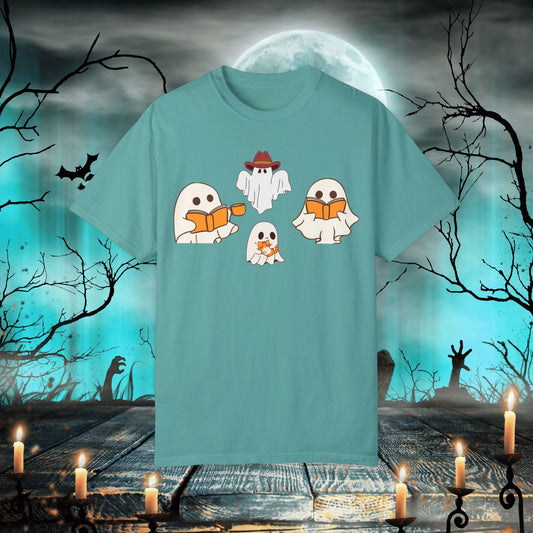 Printify T-Shirt Seafoam / S Spooky Ghost Family T-Shirt | Cute Ghost Family Graphics | Halloween Gift Tee