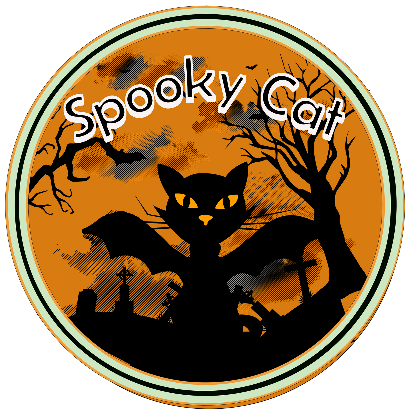 Printify T-Shirt Spooky Cat Halloween T-Shirt | Gift for Him & Her | Festive Graphic Tee