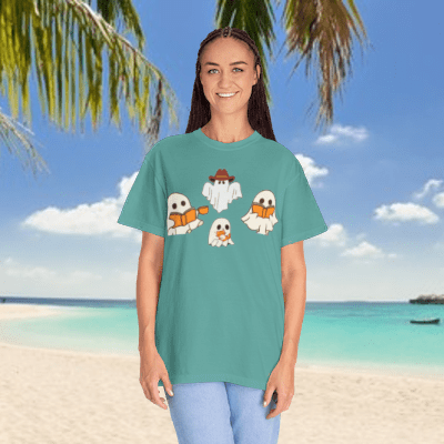 Printify T-Shirt Spooky Ghost Family T-Shirt | Cute Ghost Family Graphics | Halloween Gift Tee