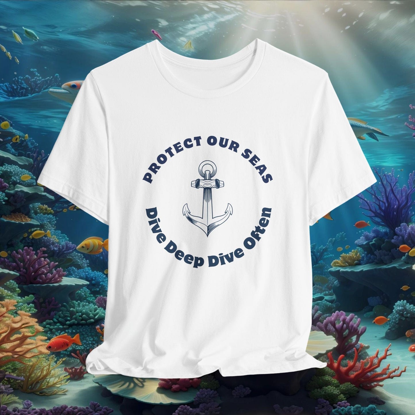 Printify T-Shirt White / S Ocean Conservation T-Shirt | Protect Our Seas Shirt | Divers Tee