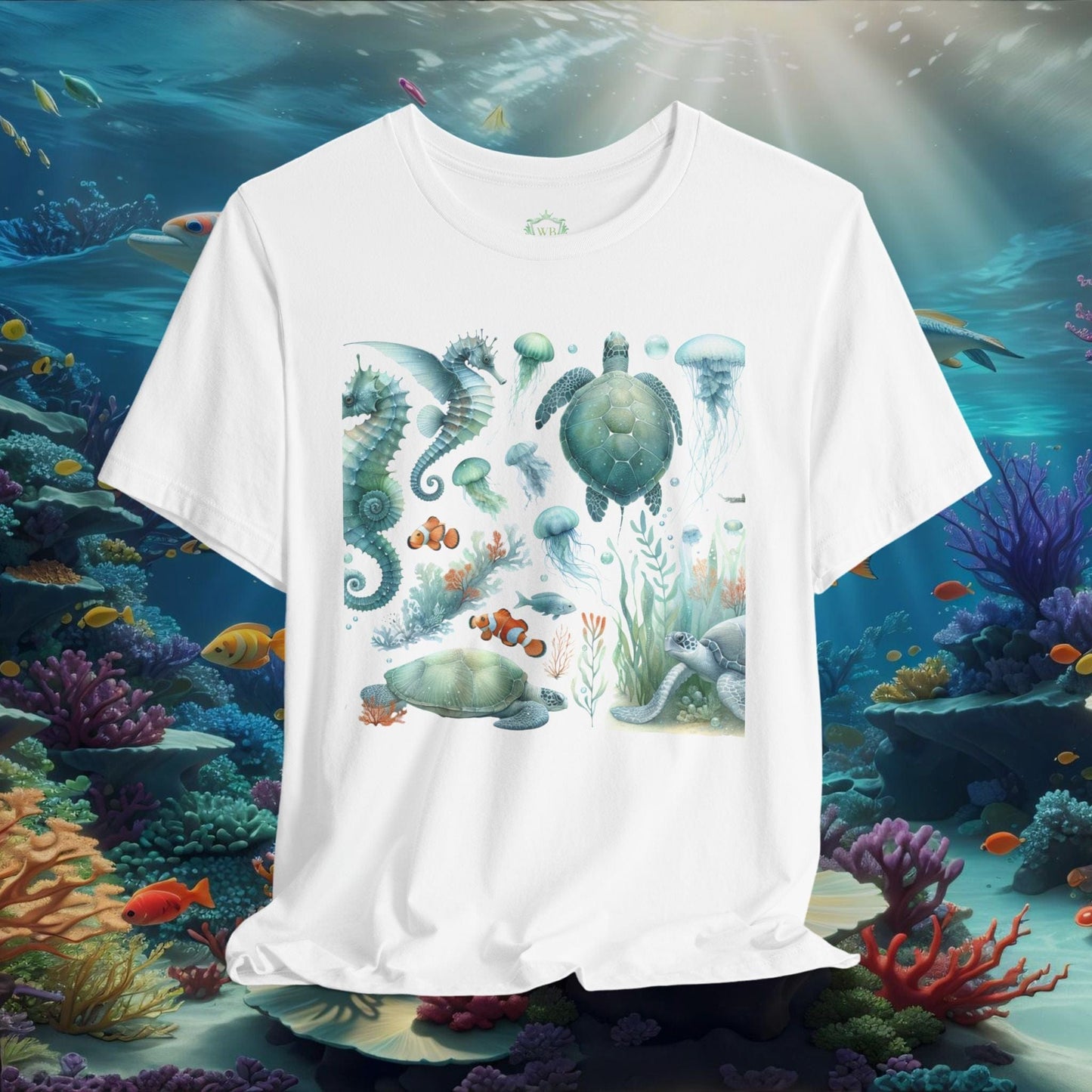 Printify T-Shirt White / XS Sea Animal Graphic T-Shirt | Ocean Creatures Shirt | Marine Life Gift Tee