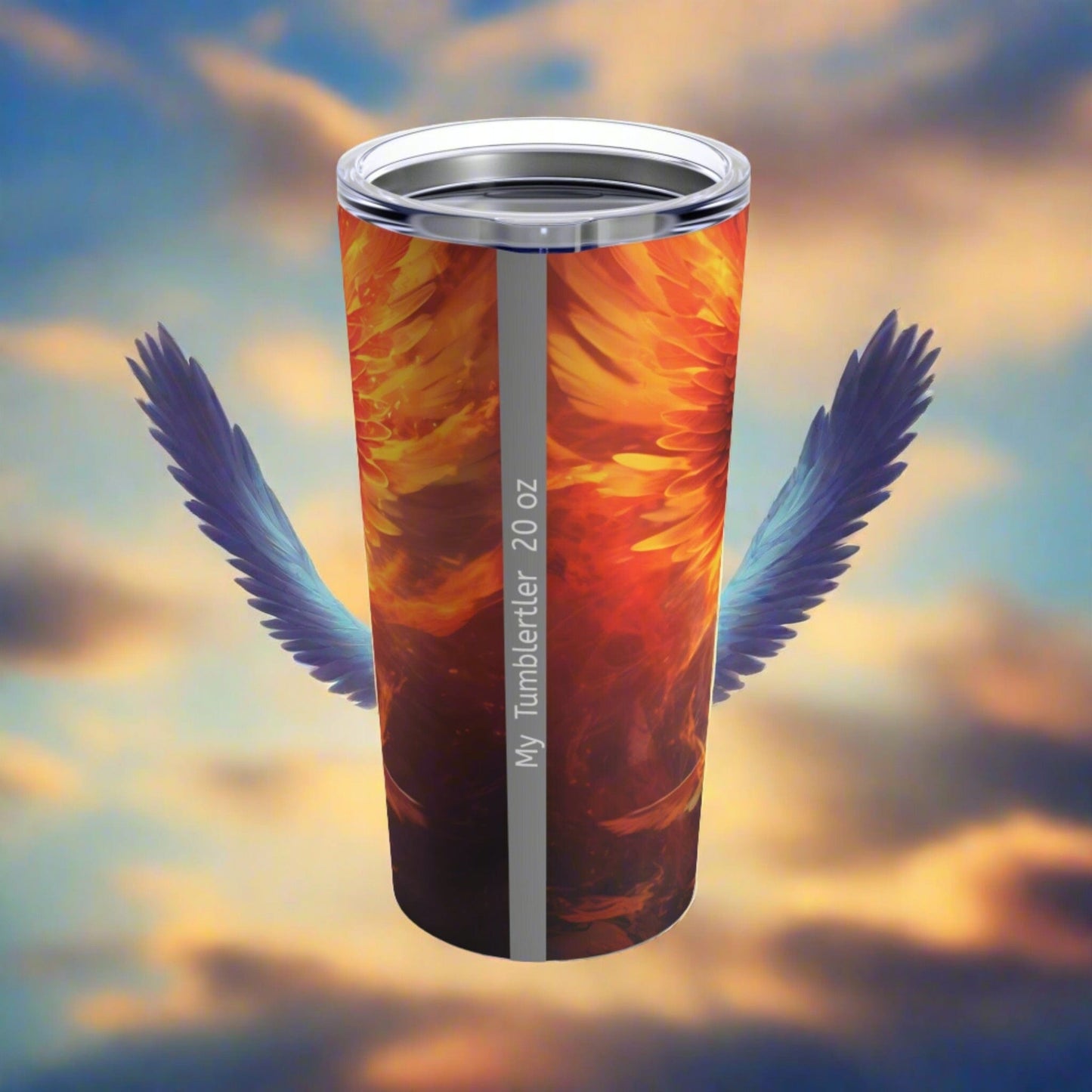 Printify Tumbler Colourful Phoenix Tumbler | Mythical Firebird Cup for Hot & Cold Drinks | Eye-Catching Cup for Hot and Cold Beverages