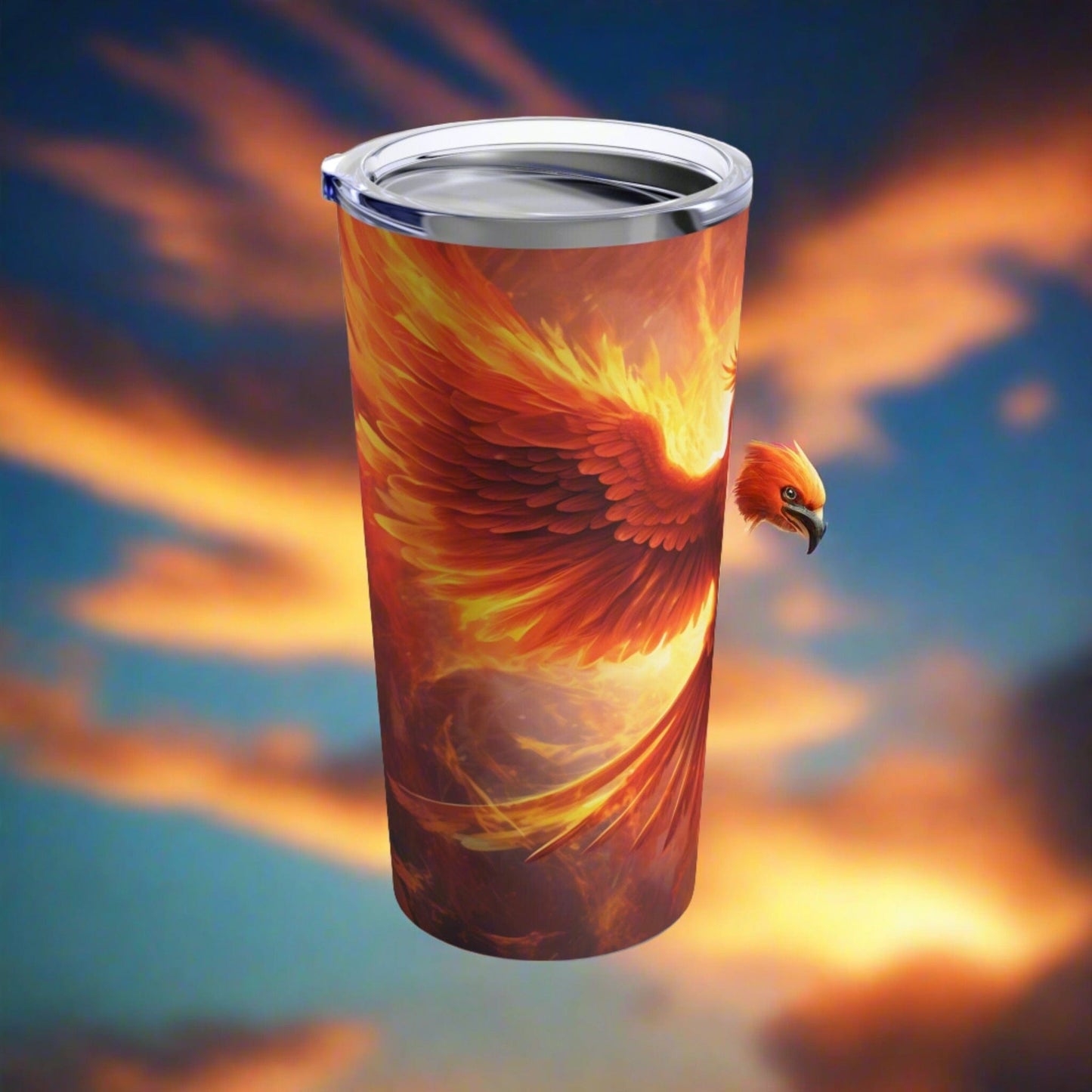 Printify Tumbler Colourful Phoenix Tumbler | Mythical Firebird Cup for Hot & Cold Drinks | Eye-Catching Cup for Hot and Cold Beverages