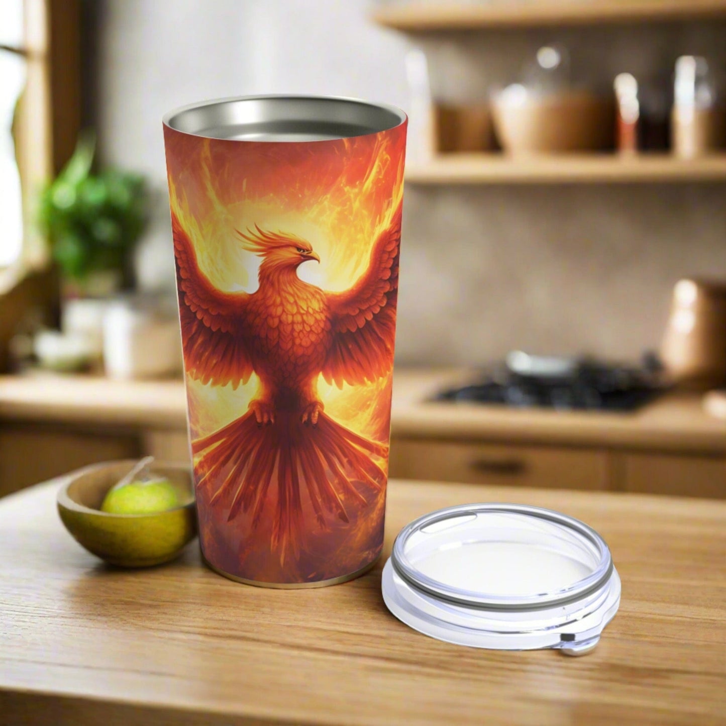 Printify Tumbler Colourful Phoenix Tumbler | Mythical Firebird Cup for Hot & Cold Drinks | Eye-Catching Cup for Hot and Cold Beverages