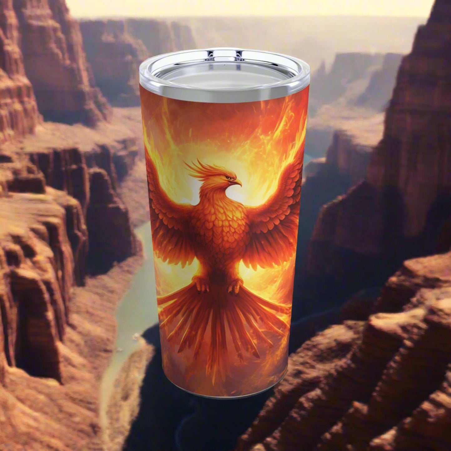 Printify Tumbler Colourful Phoenix Tumbler | Mythical Firebird Cup for Hot & Cold Drinks | Eye-Catching Cup for Hot and Cold Beverages