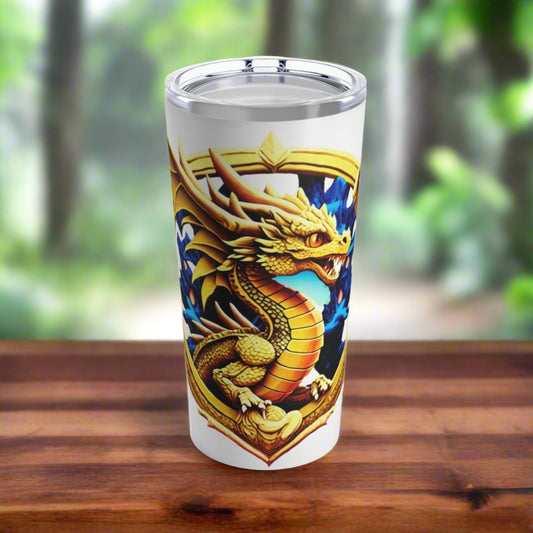 Printify Tumbler Dragon Tumbler with Mesmerizing Dragon Eye Design, Perfect Gift for Dragon Lovers.