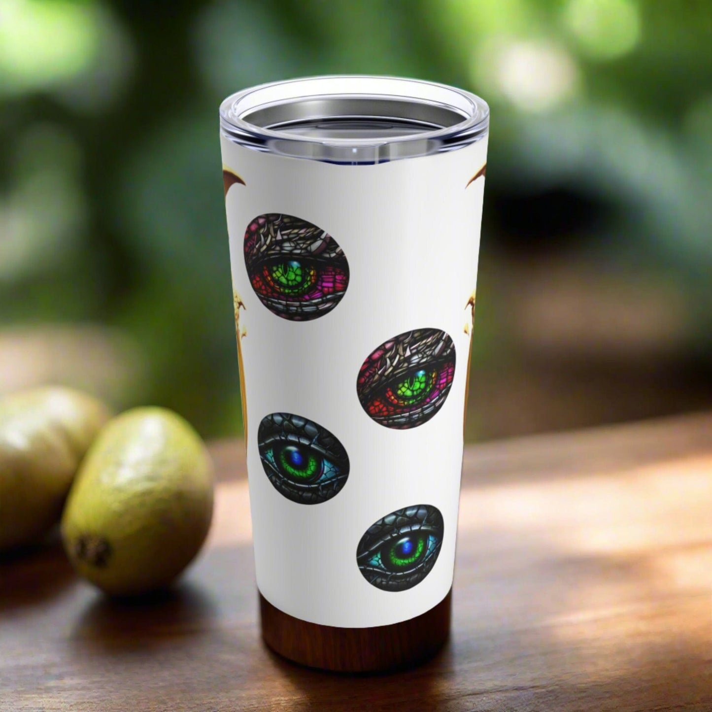 Printify Tumbler Dragon Tumbler with Mesmerizing Dragon Eye Design, Perfect Gift for Dragon Lovers.